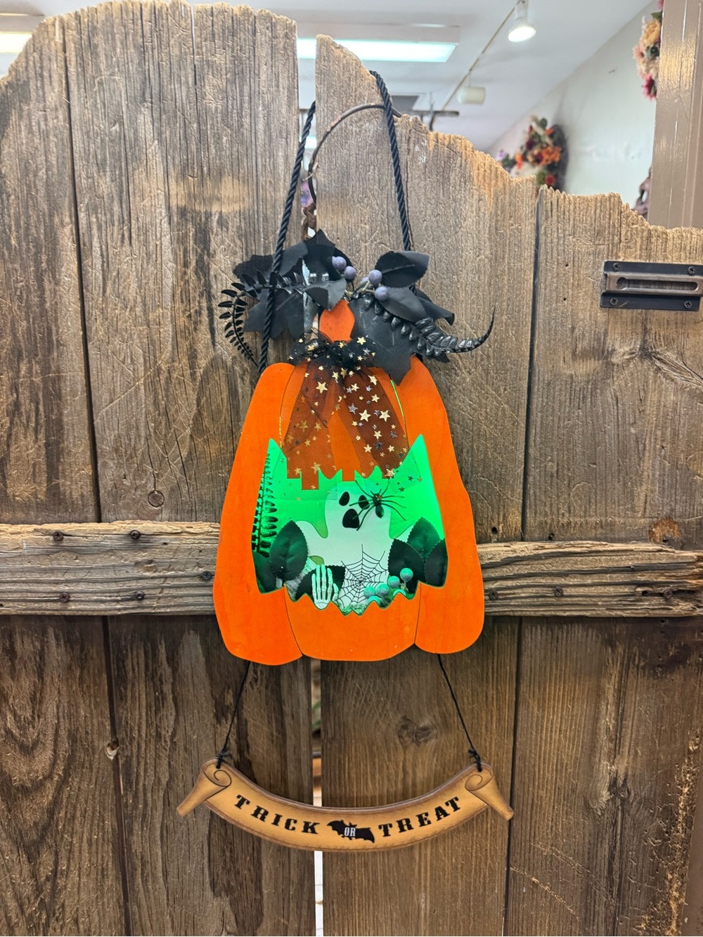 Halloween Pumpkin Wall Hanging - Orange & Green